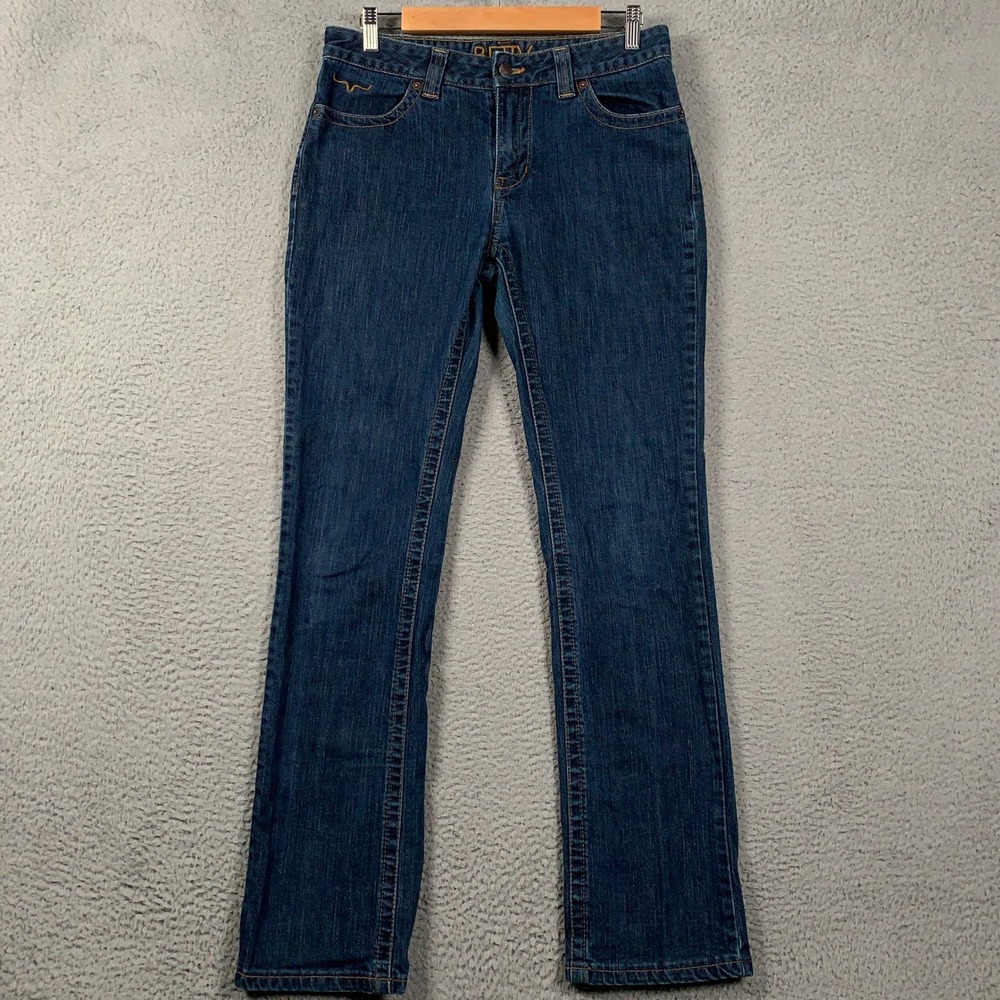 Kimes Ranch Betty Jeans Womens 8/34 Dark Wash Blue Western Straight Leg Denim
